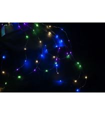 Vánoční dekorativní osvětlení, drátky, 48 LED, barevné